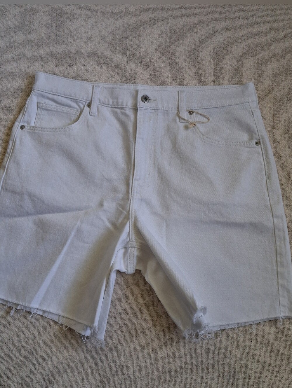 eddie bauer ♡ voyager high rise authentic white denim shorts 14 summer